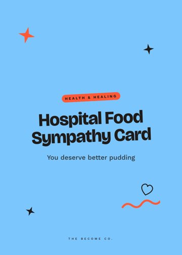 Hospital Food Sympathy Card detail