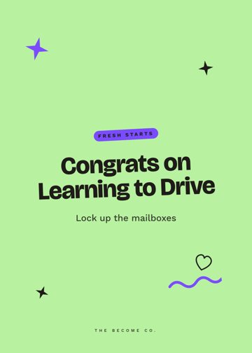 Congrats on Learning to Drive detail