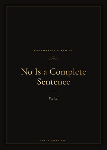 No Is a Complete Sentence detail