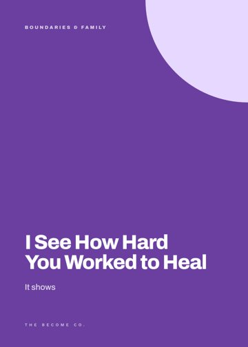 I See How Hard You Worked to Heal detail