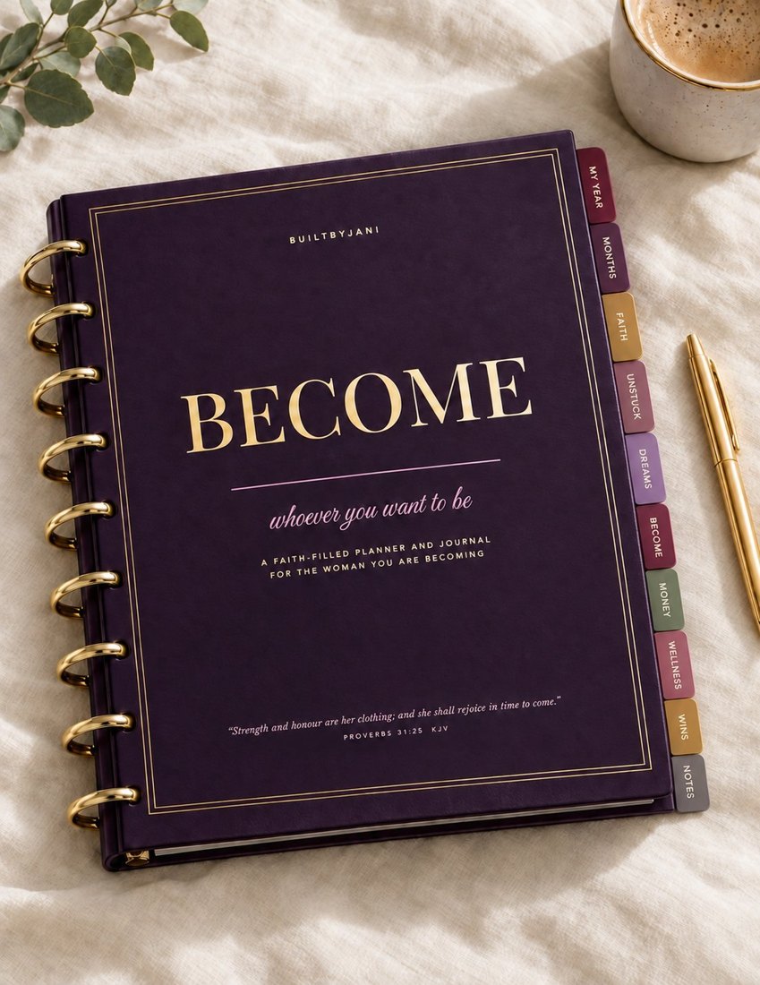 The BECOME Binder with Proverbs 31:25 on the cover