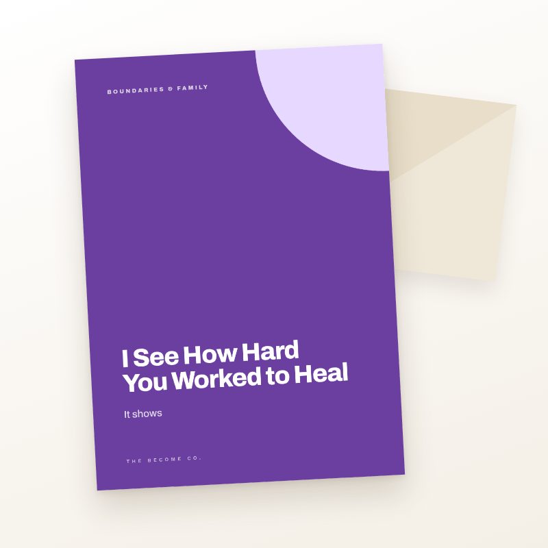 I See How Hard You Worked to Heal