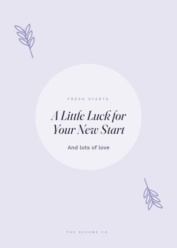 A Little Luck for Your New Start detail
