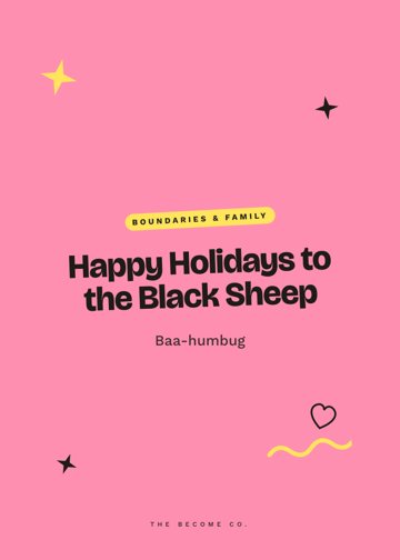 Happy Holidays to the Black Sheep detail